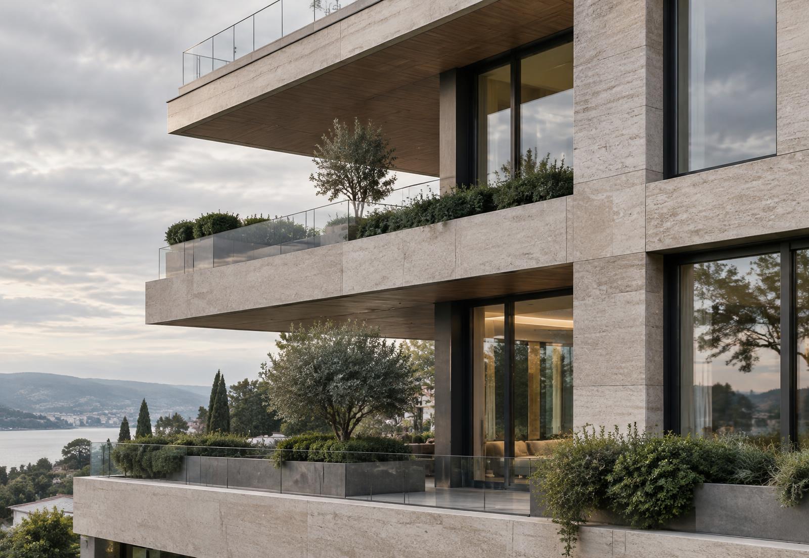 Contemporary stone residential architecture